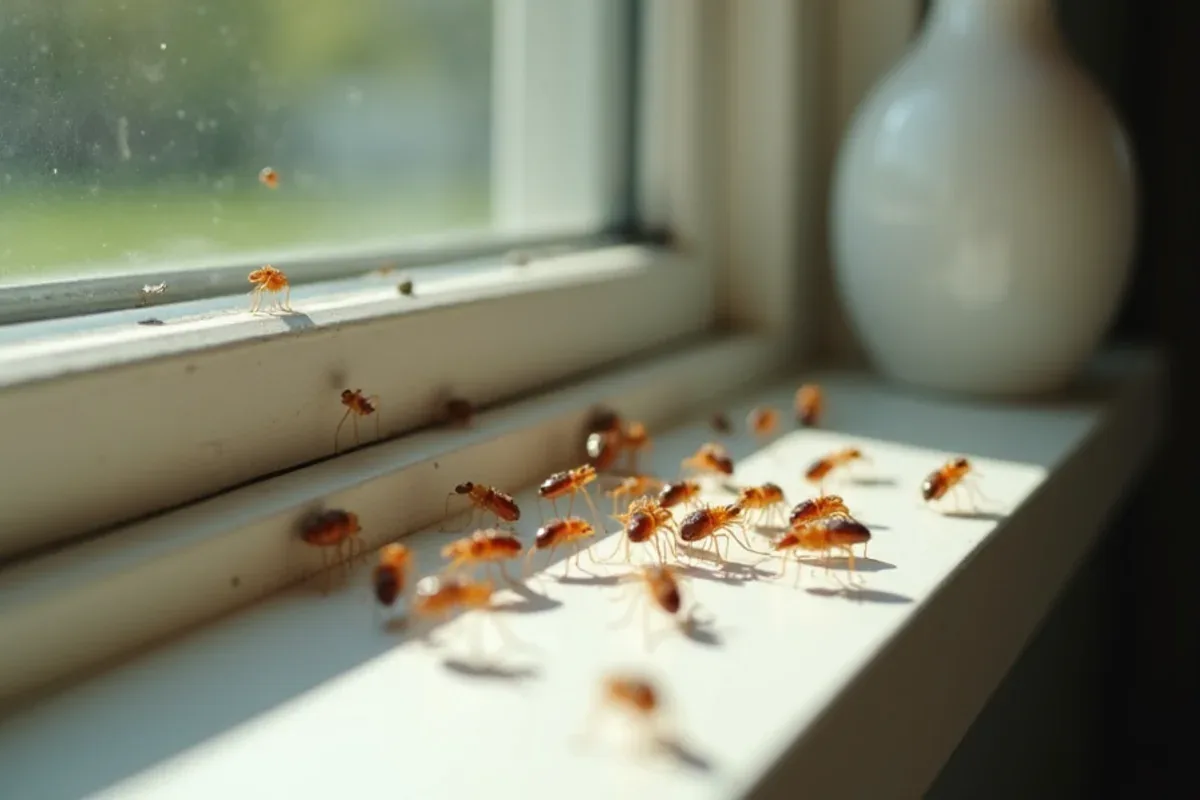 Spring termite swarmers near a window in a southern Indiana home